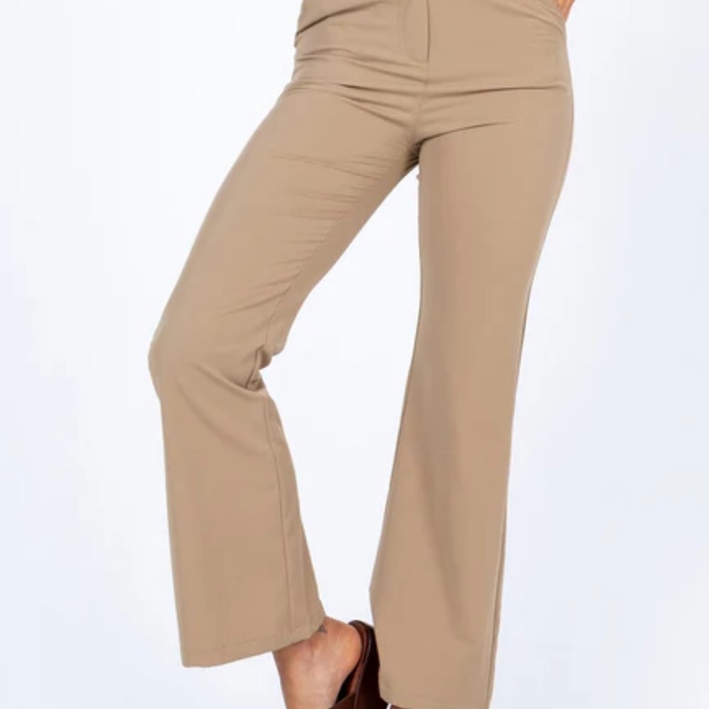 Princess Polly Tan Pants for Office Business Casual Size 6 Cream trousers